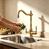 brass kitchen faucet